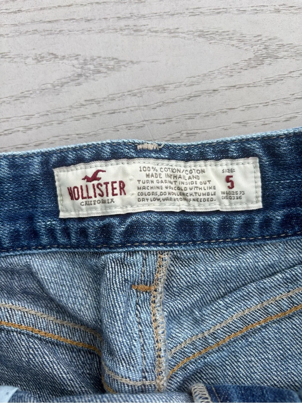 Hollister Y2K Low Rise Denim Mini Skirt 2000s Distressed